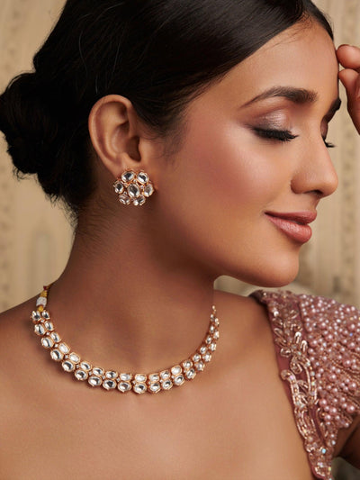 Regal Dual-Strand Kundan Bridal Necklace 