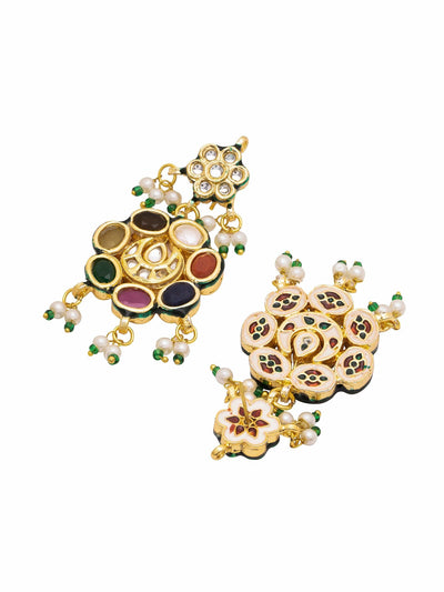 22 KT Gold  Plated Kundan Polki Layared Raanihaar Necklace 