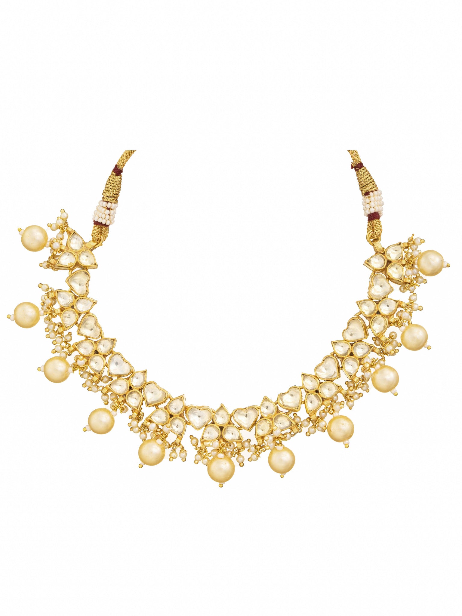 Ethereal Splendor: Kundan Pearl Drop Choker Set 