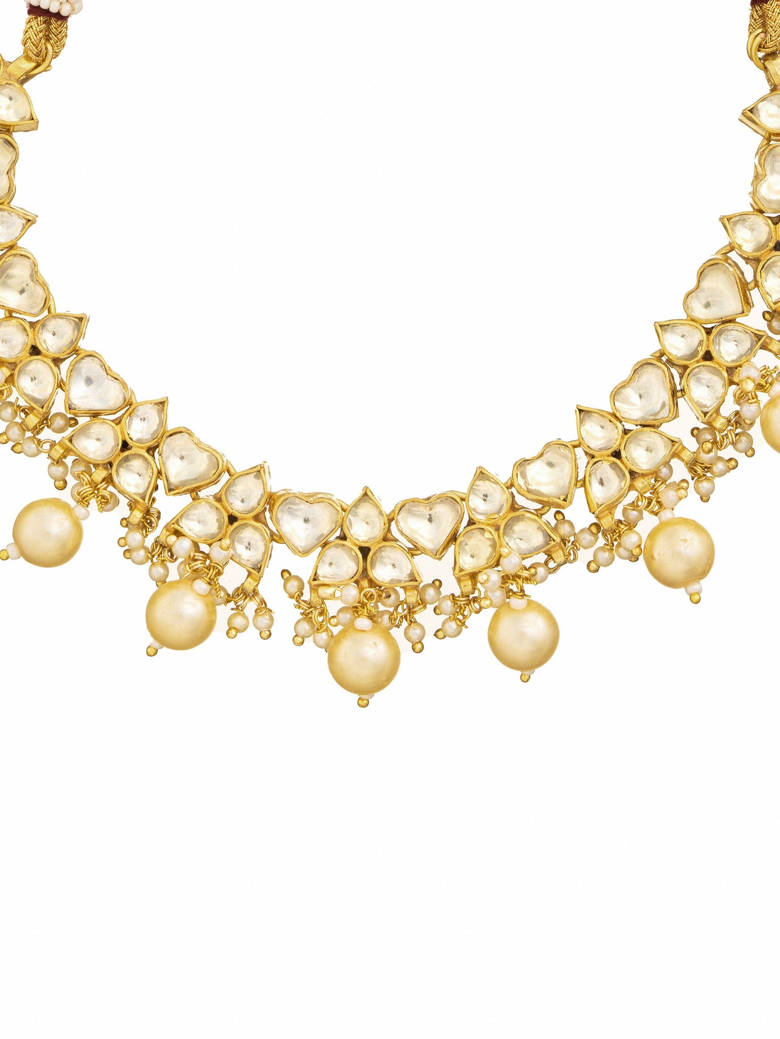 Ethereal Splendor: Kundan Pearl Drop Choker Set 