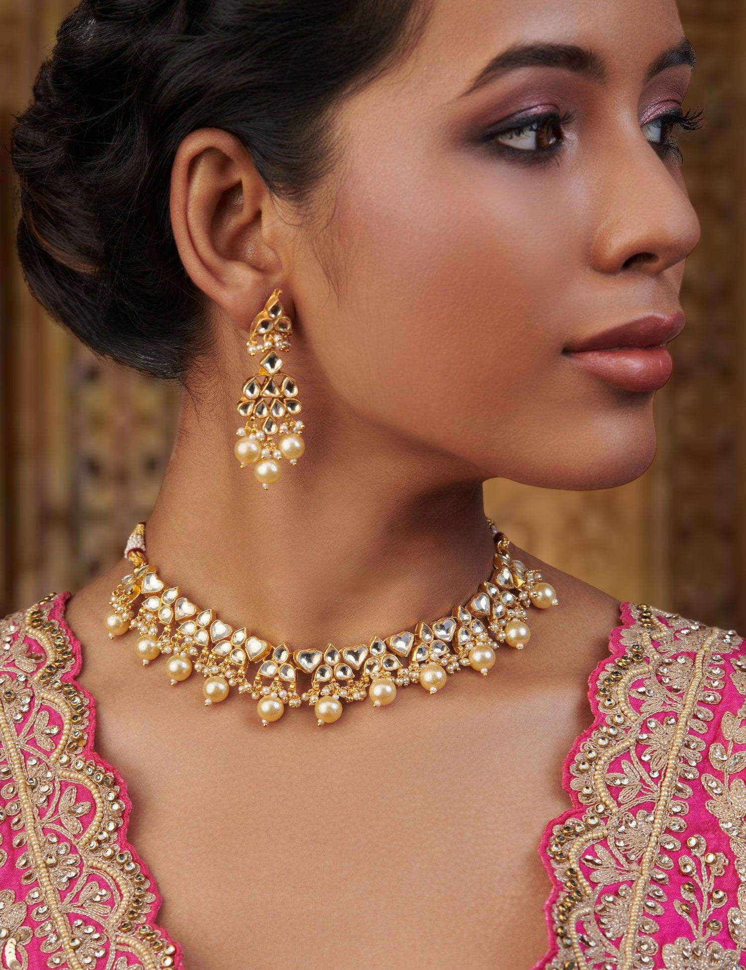 Kundan Pearl Choker Set