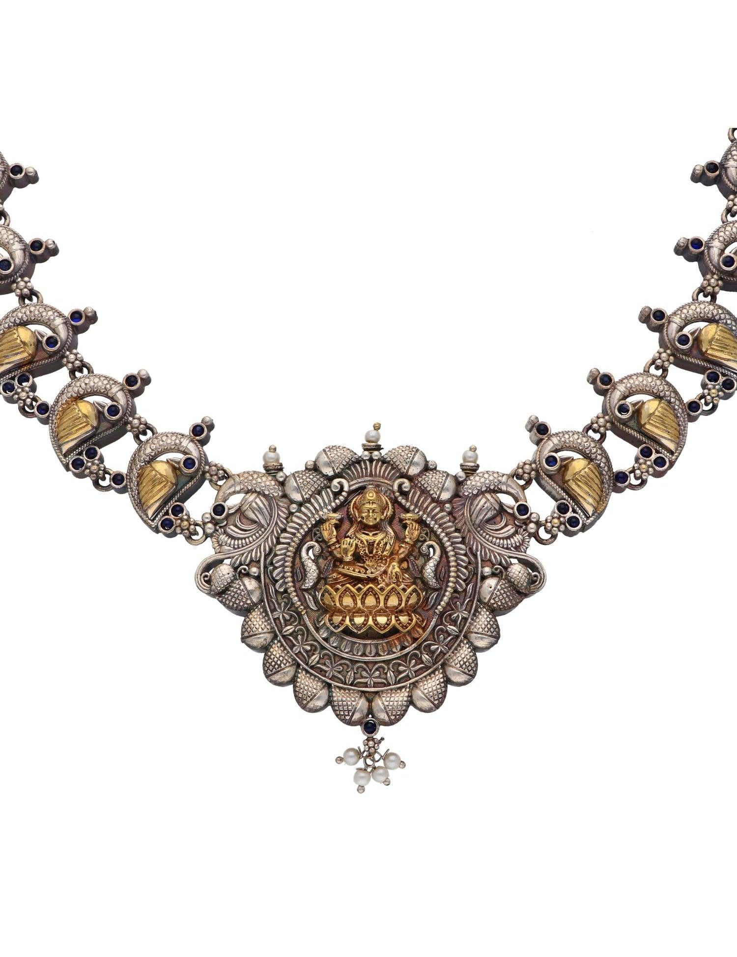 Two Tone Goddess Necklace Set