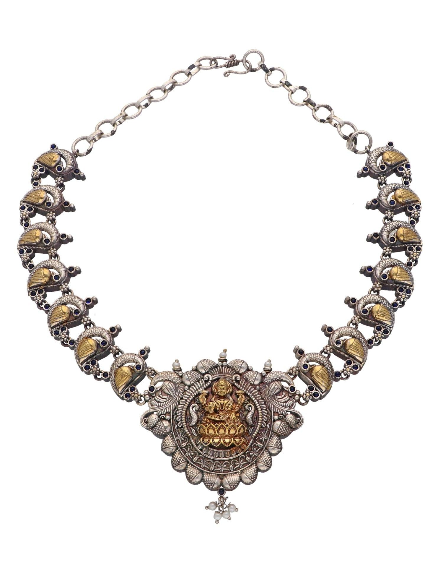 Two Tone Goddess Necklace Set