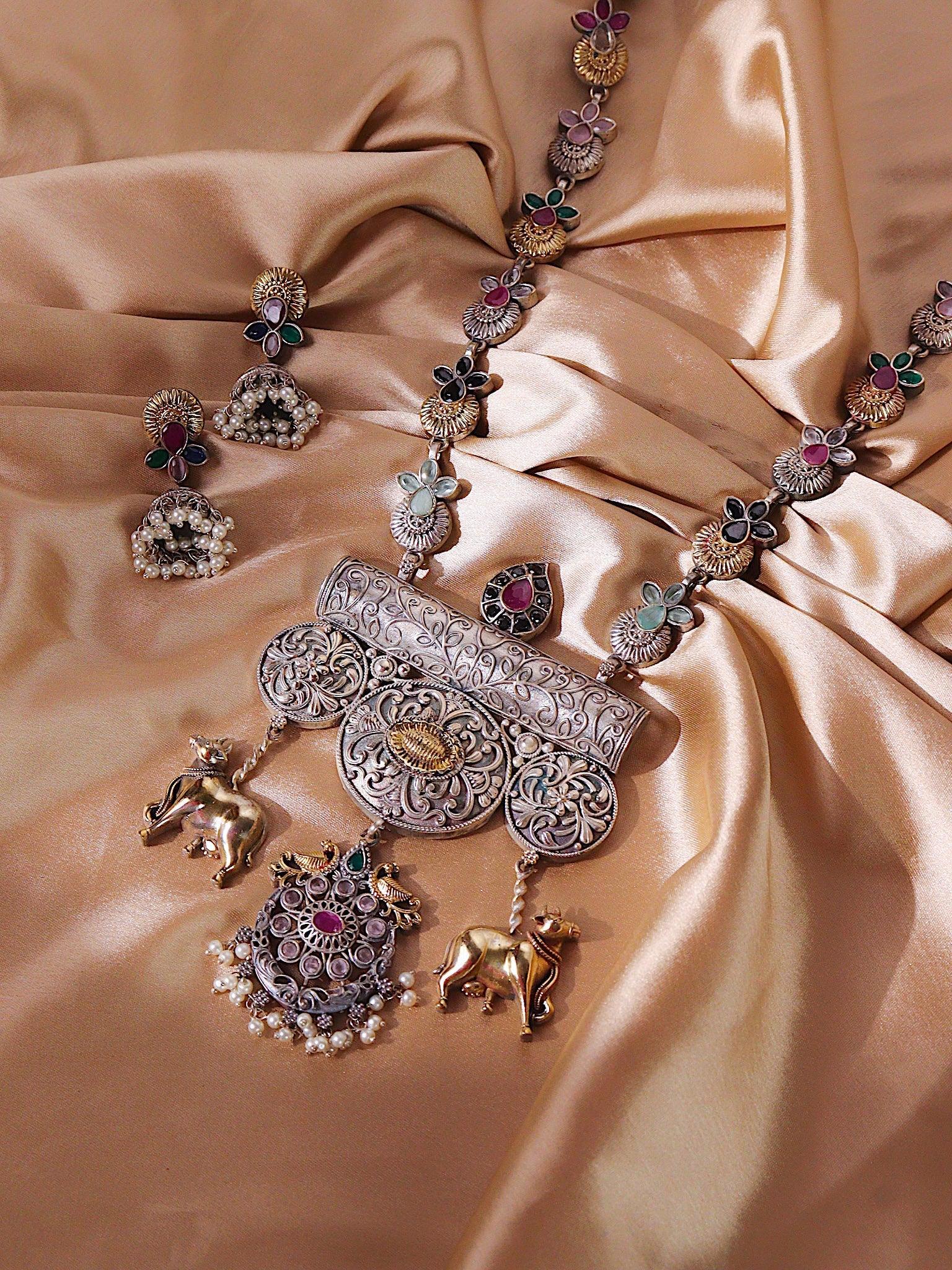  The Gypsy Multi Colored Beaded Bull Long  Necklace Set
