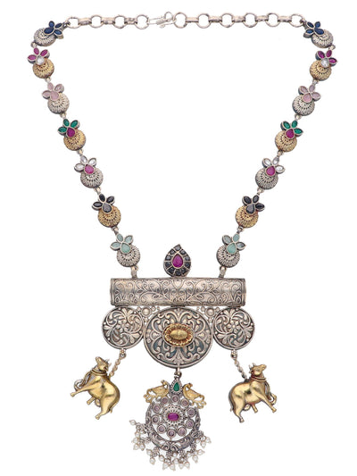 The Gypsy Multi Colored Beaded Bull Long  Necklace Set 