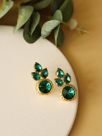 Aina Deep Green and Opaque Crystal Necklace Set 