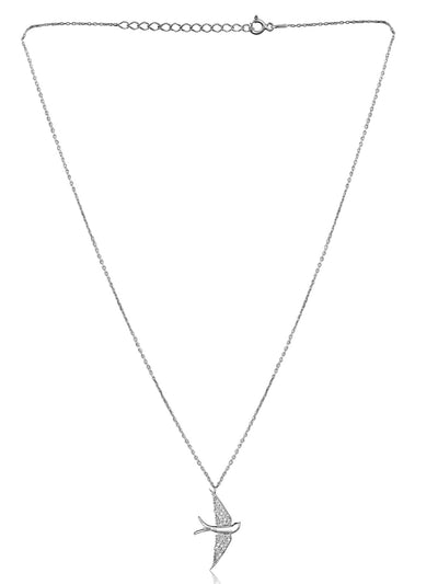 Pure Silver Bird Of Paradise Necklace 