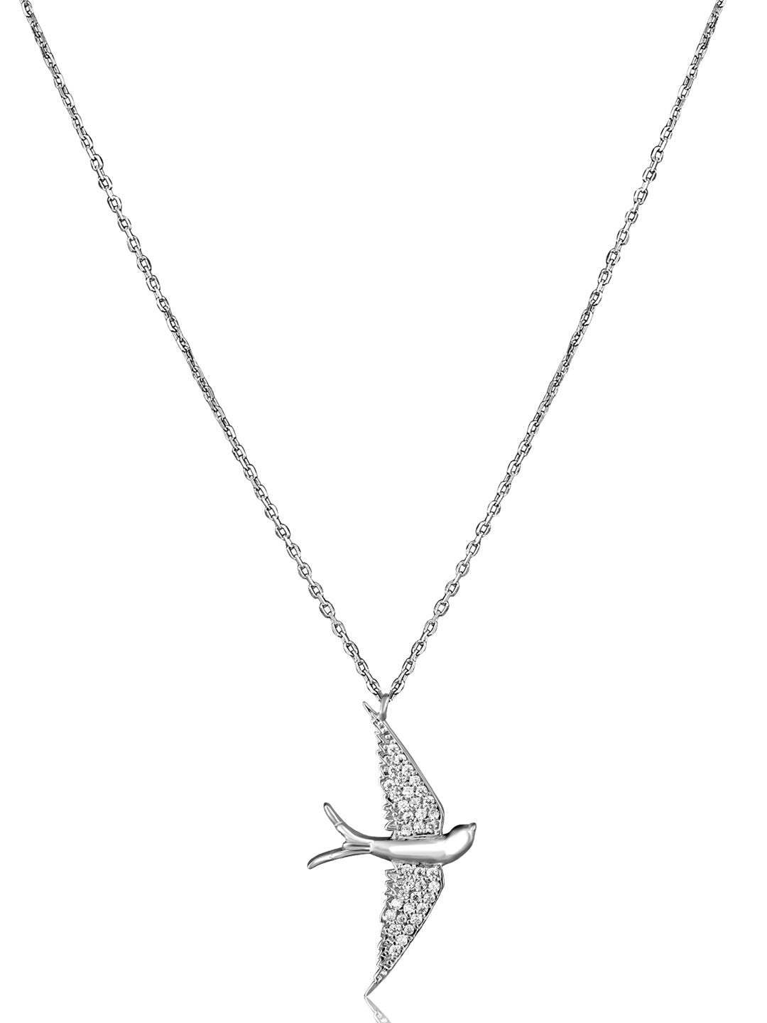 Pure Silver Bird Of Paradise Necklace 