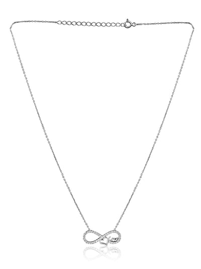 Infinity Heart Charm Diamond Pendant with 1/50 ctw round-cut