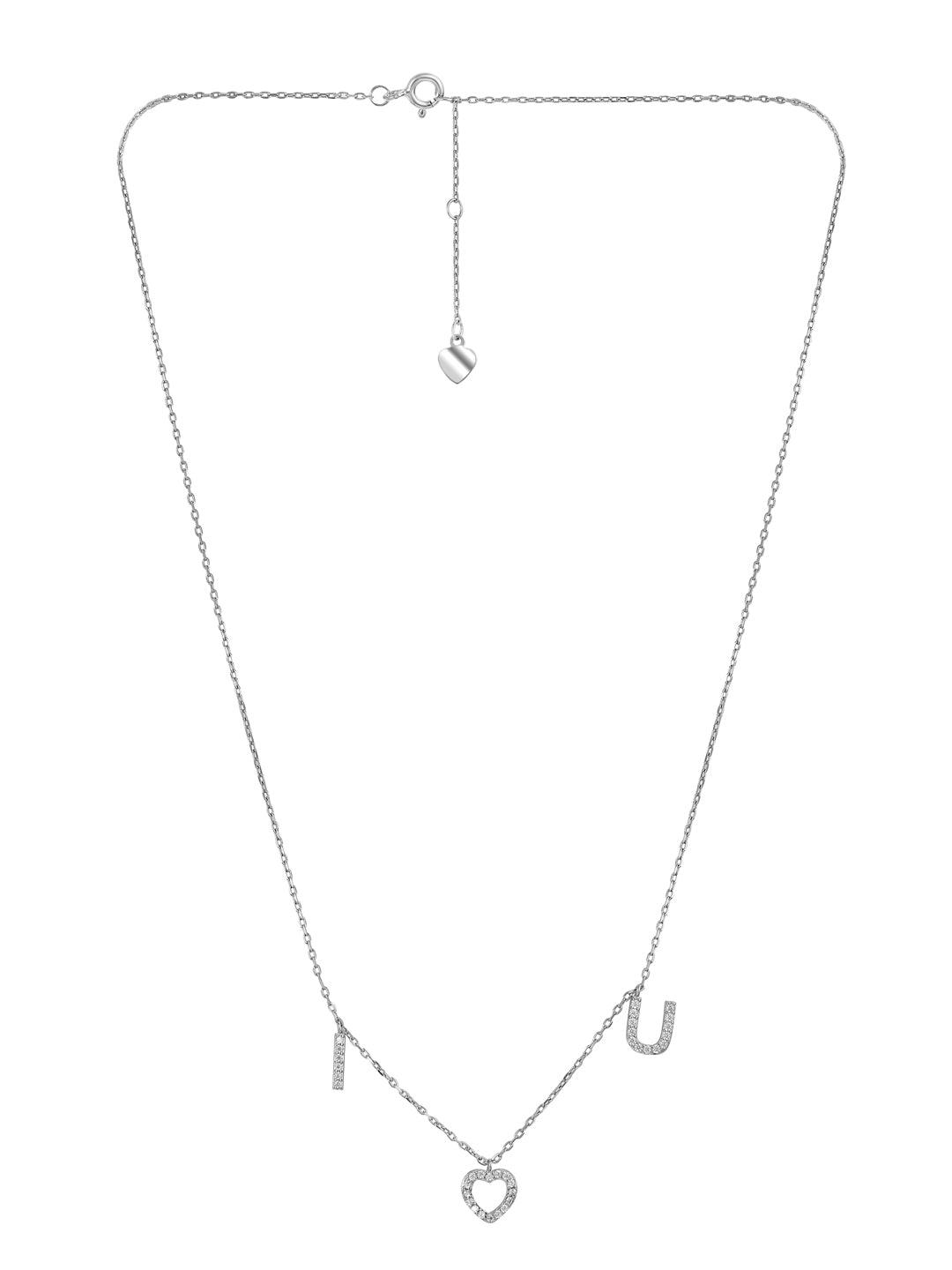 Pure Silver I Love U Necklace 