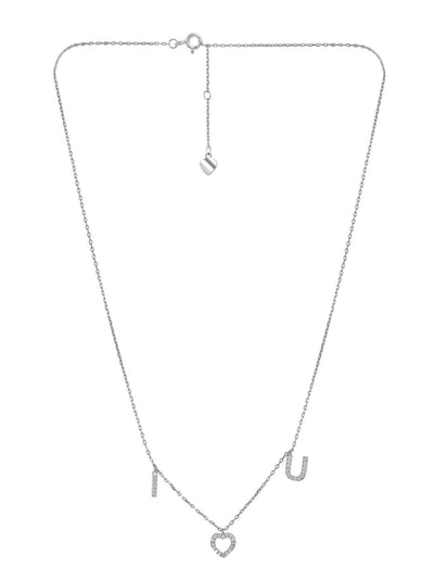 Pure Silver I Love U Necklace 
