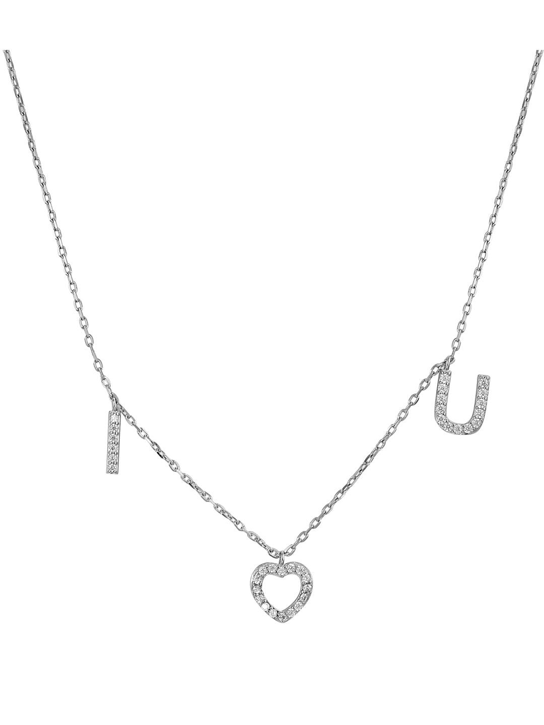 Pure Silver I Love U Necklace 