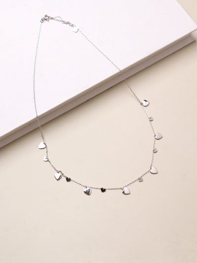Pure Silver Hearty Trinkets Necklace 