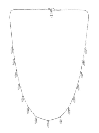 Pure Silver Feather Necklace 