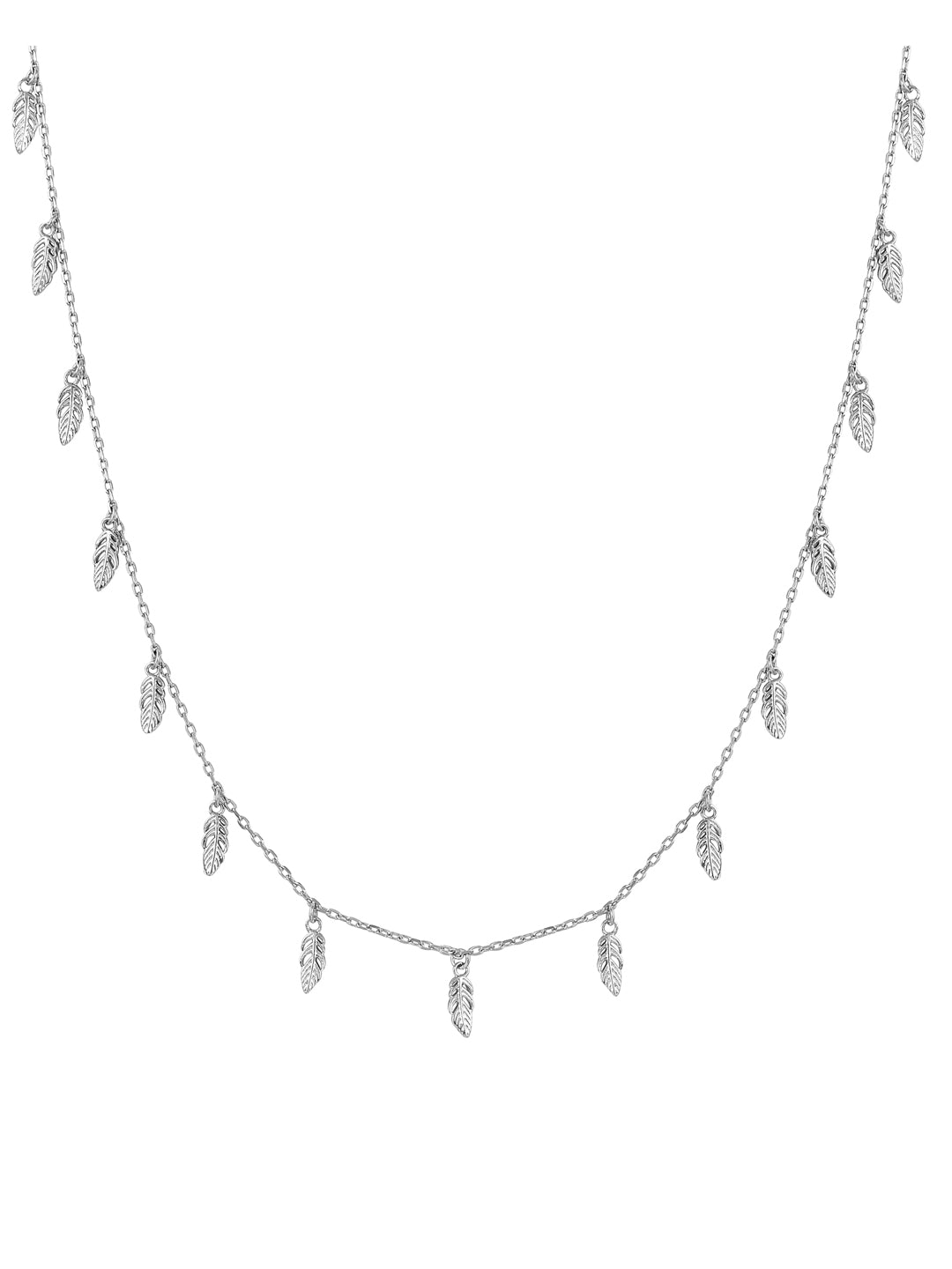 Pure Silver Feather Necklace 