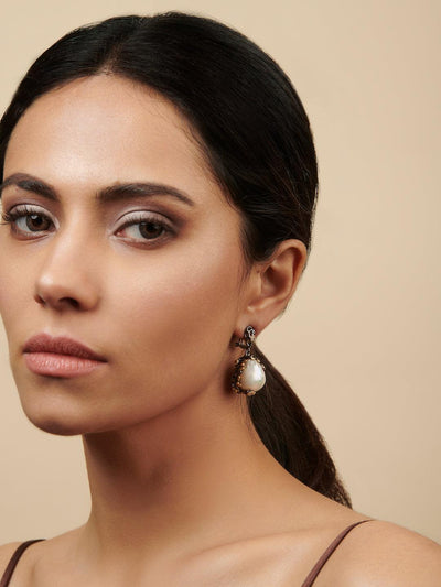  Baroque Pearls Pure Silver Dangler Earrings