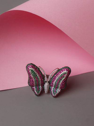  Marcia Butterfly Ring Embellished With Coloured Cubic Zirconia Stones
