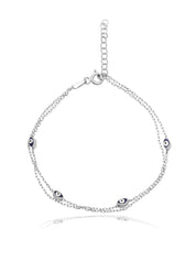 925 Pure Silver Evil Eye Chain Bracele