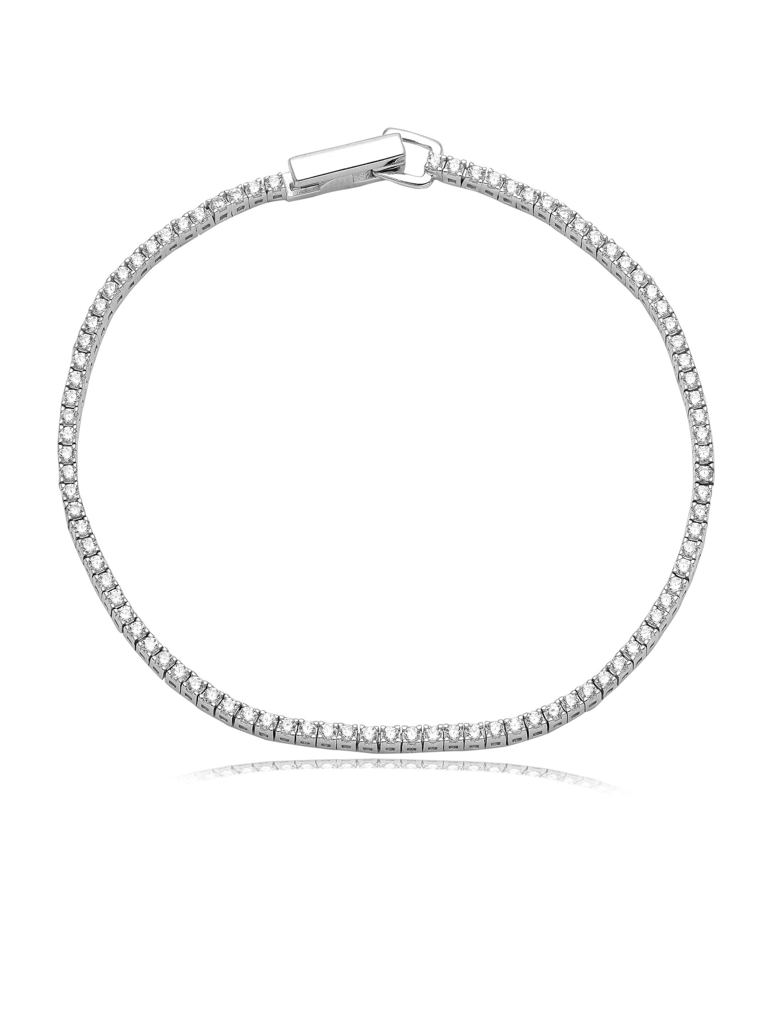  Sparkling Sterling Silver Eternity Bracelet