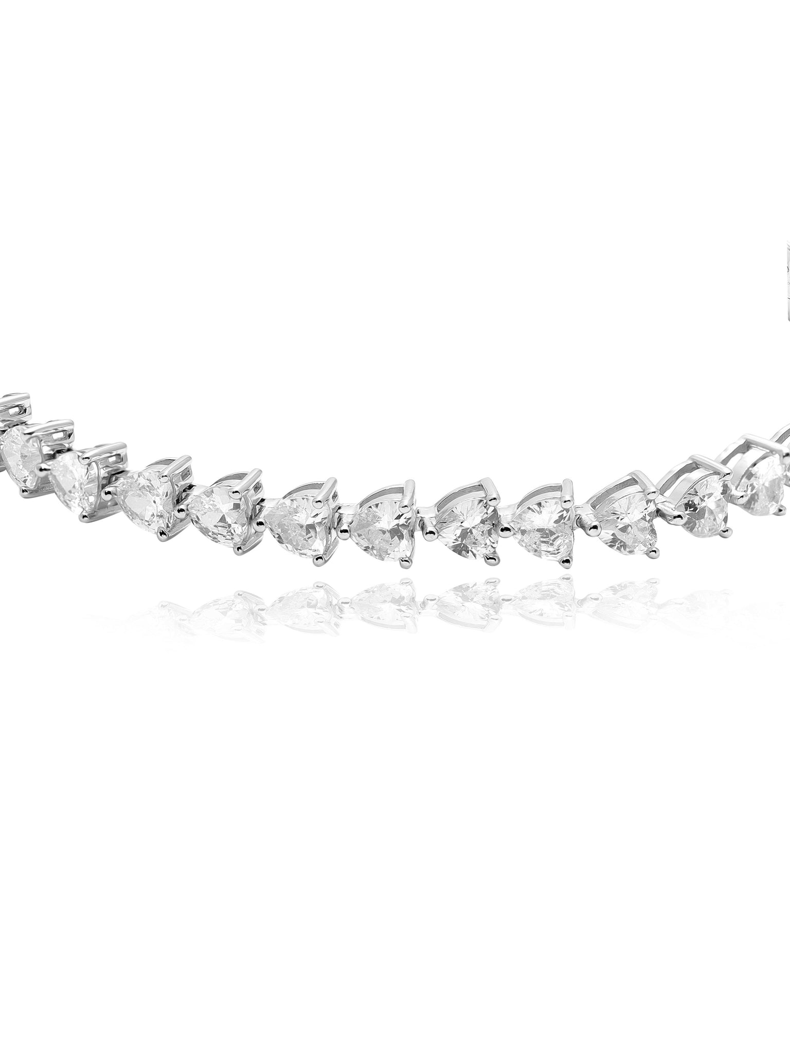 925 Silver Zircon Heart Shaped Bracelet 