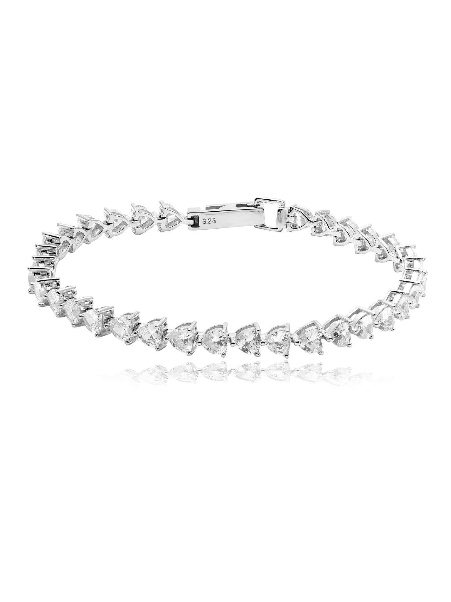 925 Silver Zircon Heart Shaped Bracelet 