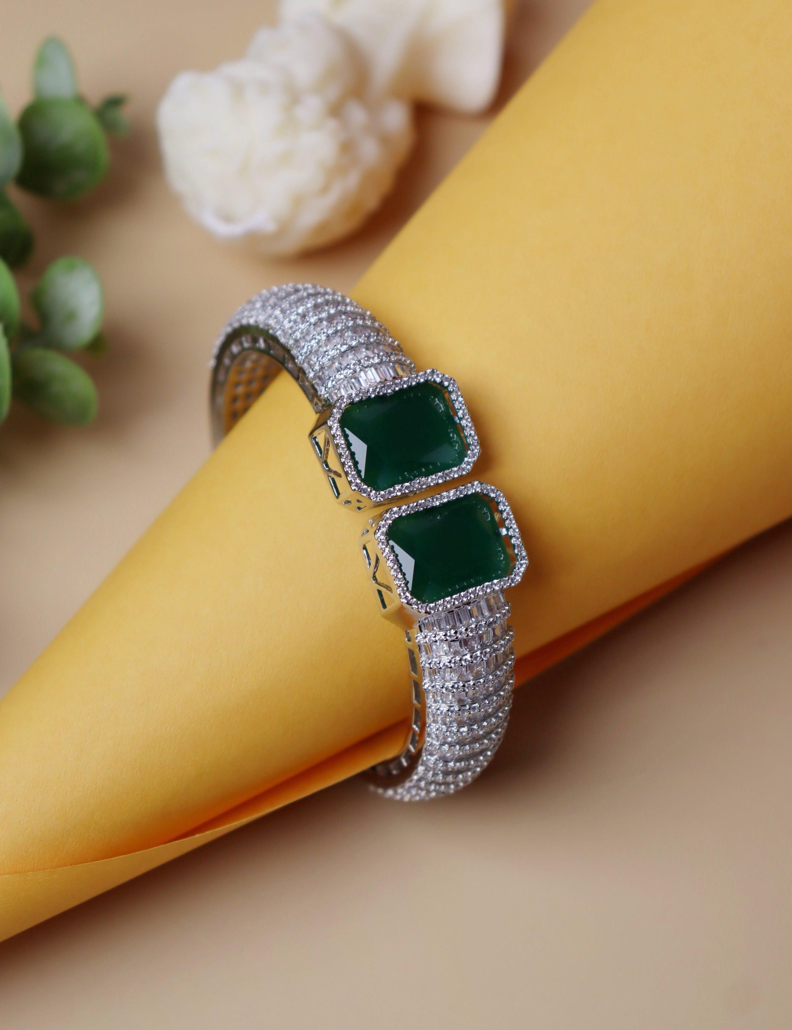 Green and CZ Bangle