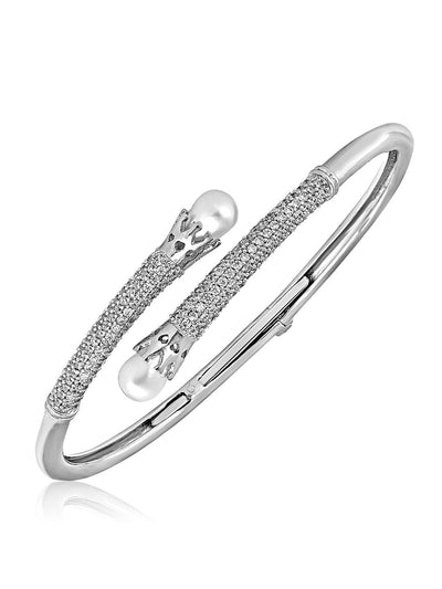 David Yurman Stax Cuff Bracelet in 18k White Gold with Pave Diamonds | Lee  Michaels Fine Jewelry stores