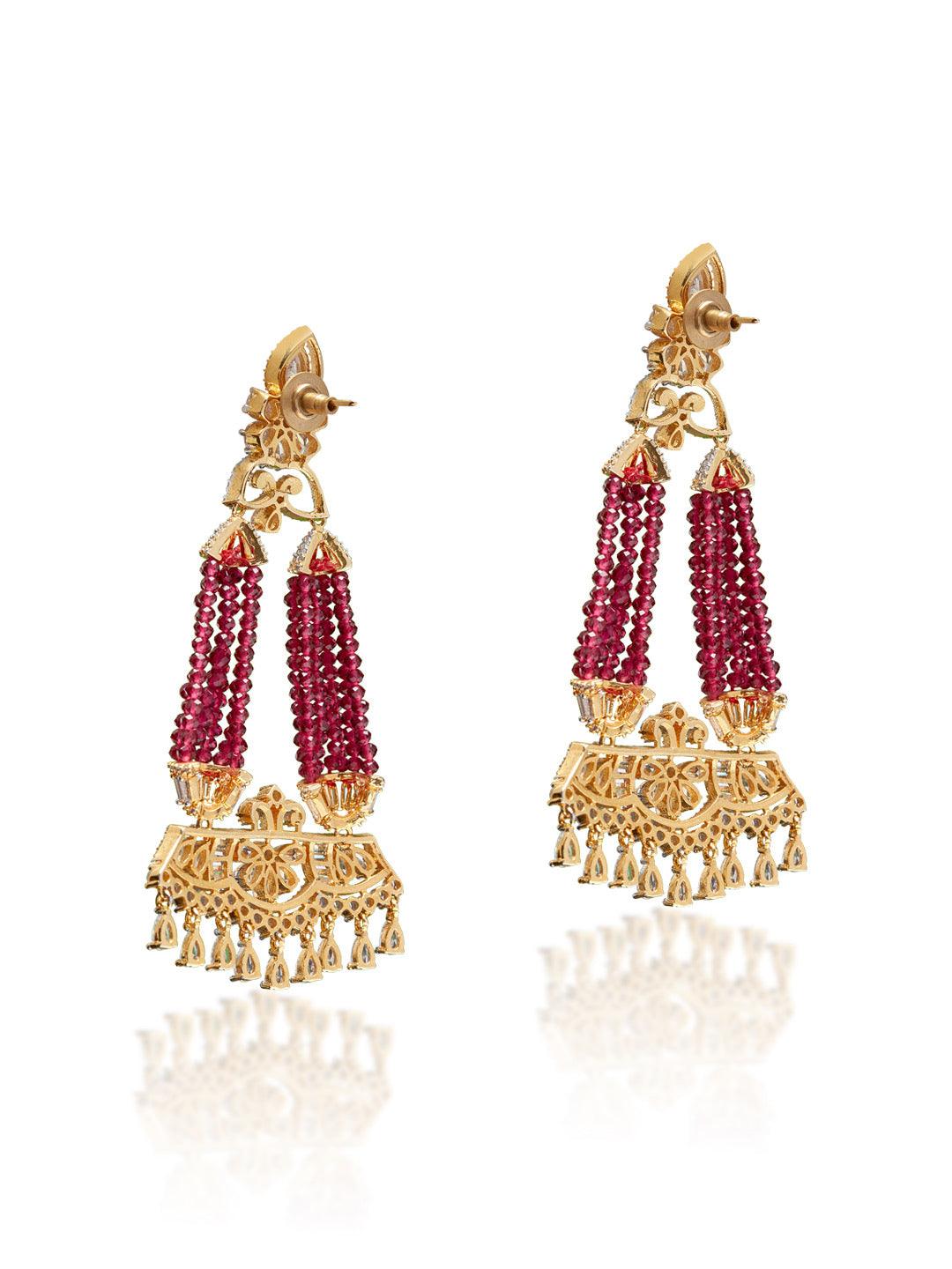 Beads Of Red Earrings - Default Title (FEC01) 