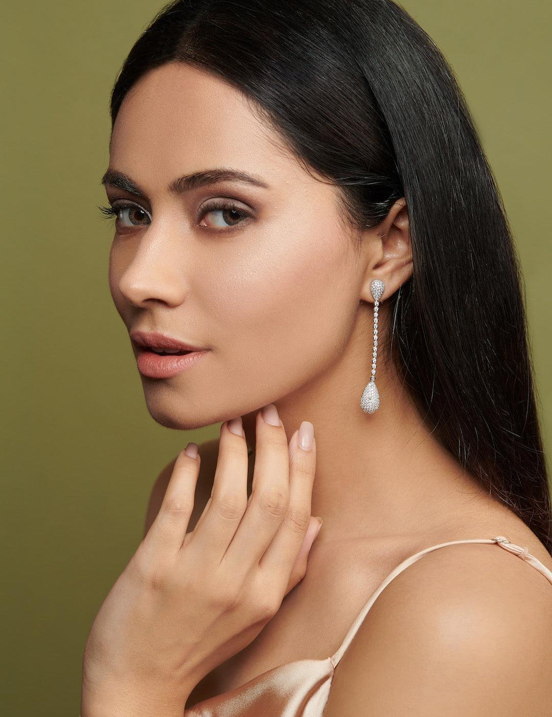 Cubic Zirconia Dangler Earrings