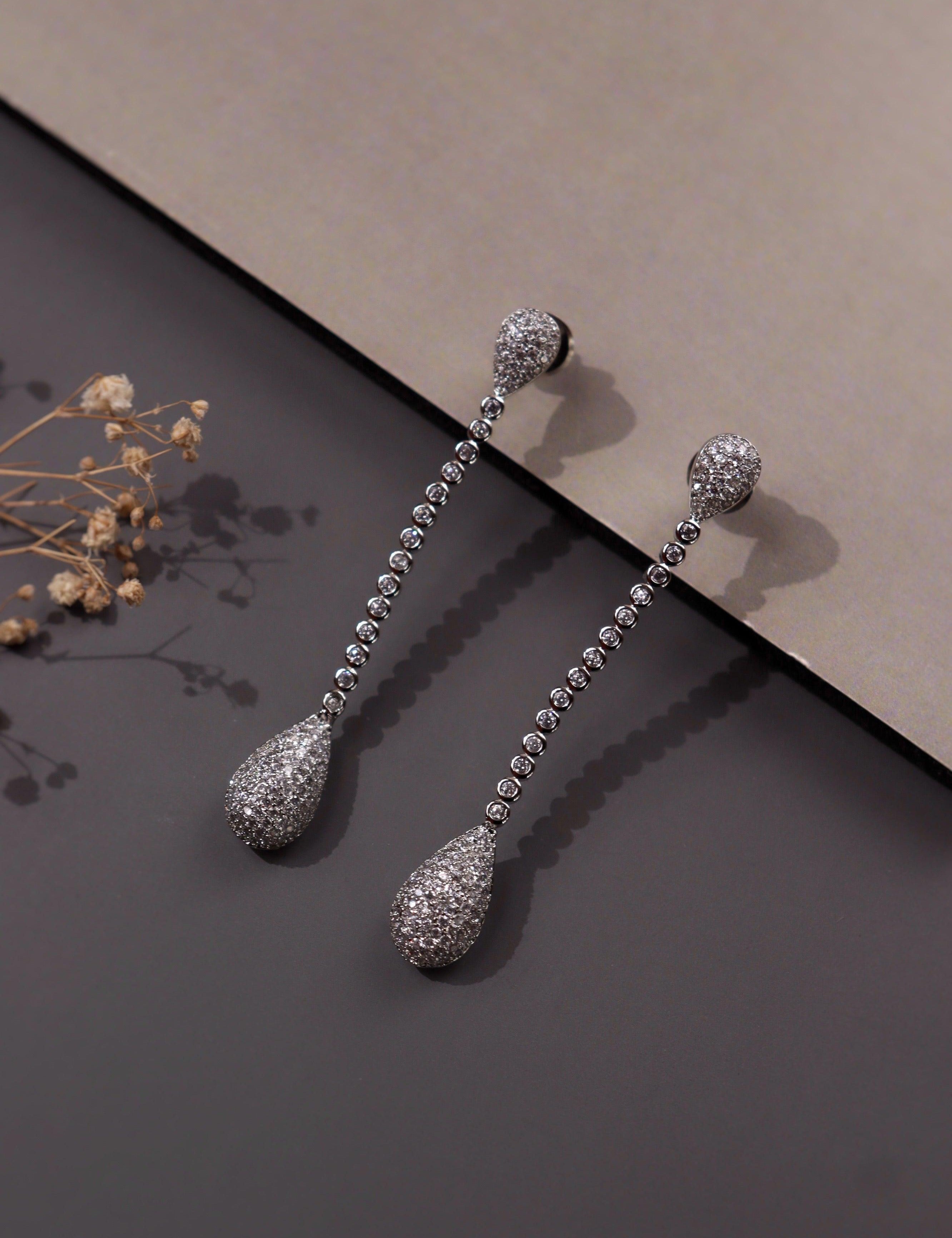 Cubic Zirconia Dangler Earrings