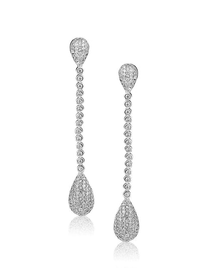 Diamante Cubic Zirconia Streak Dangler Earrings - Default Title (FEC122) 