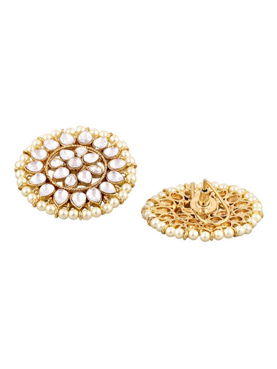 Meira Border of Pearls Kundan Studs - Curio Cottage 