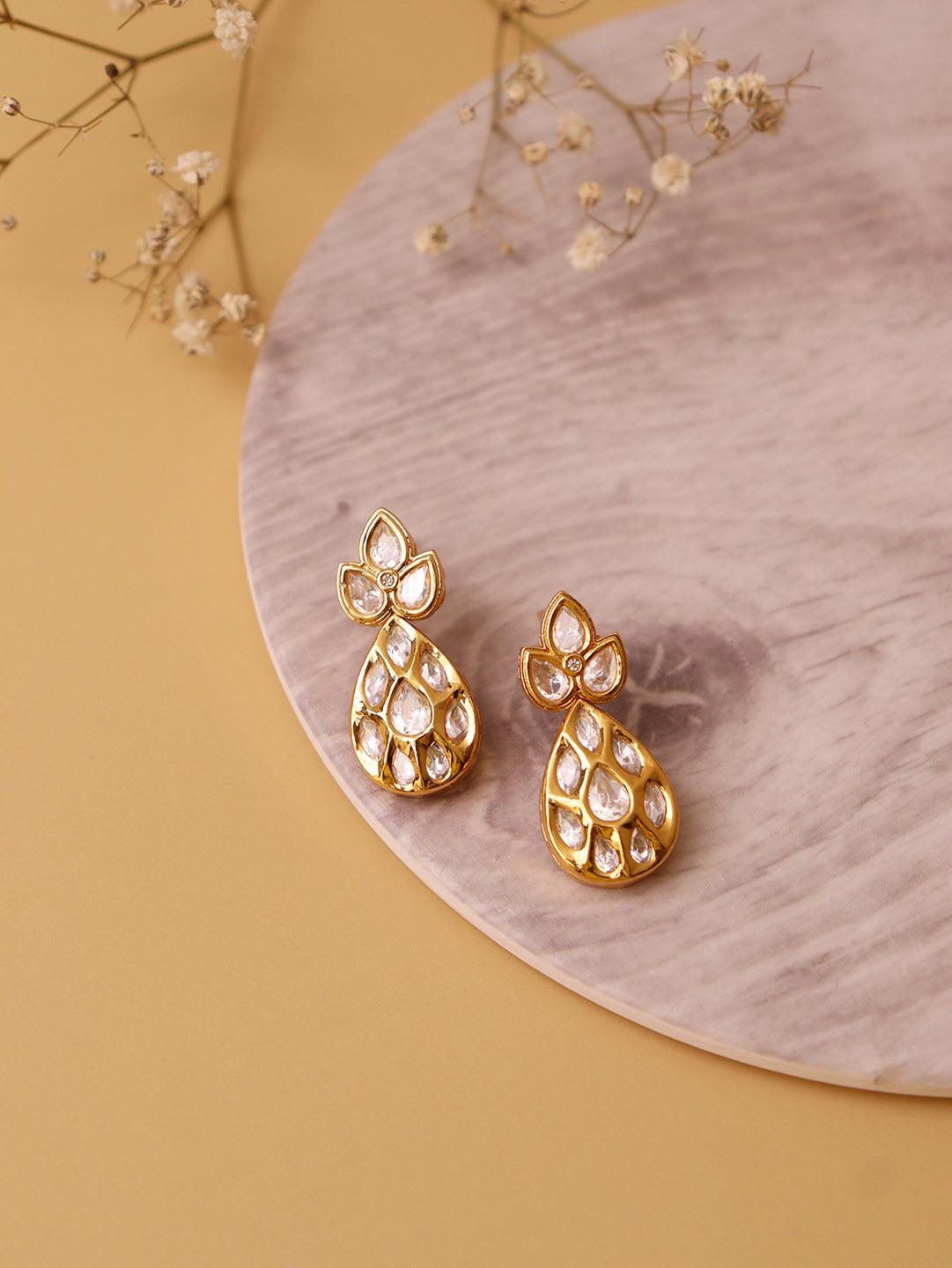Small Simple Pearl Wedding Studs  Gold Lace Floral Bridal Earrings   VintageInspired  Edera Jewelry  Heirloom Lace Wedding Accessories
