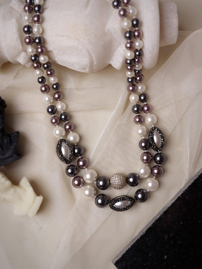 Stone Appeal Double Layered Pearl String Necklace - Curio Cottage 