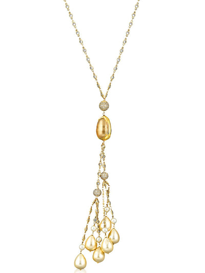 Stone Appeal Crystal Tassel Long Necklace - Curio Cottage 
