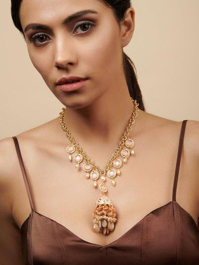 Stone Appeal Jhumki Long Necklace - Curio Cottage Stone Appeal Jhumki Long Necklace