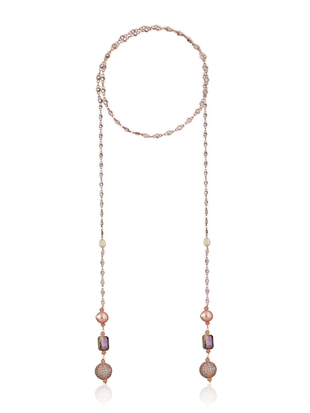 Crystal String Hydro Quartz Stone Appeal Scarf Necklace - Curio Cottage 