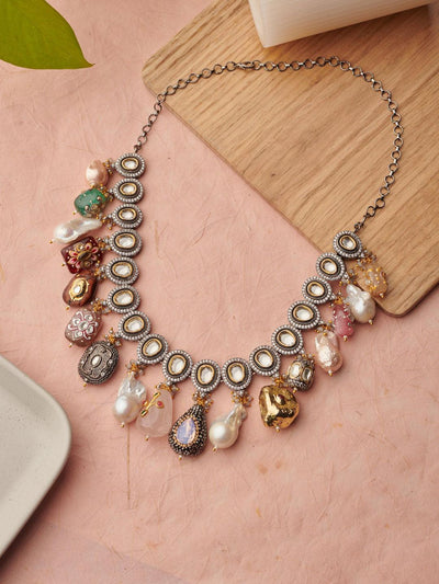 The Victorian Polkhi Droplet Necklace - Curio Cottage 