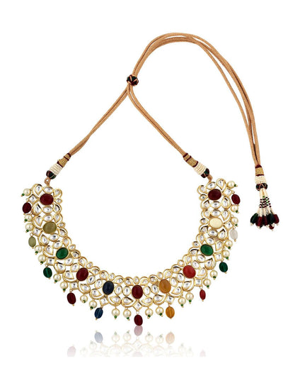 Bejeweled Navratan Necklace Set - Default Title (FNS08) 