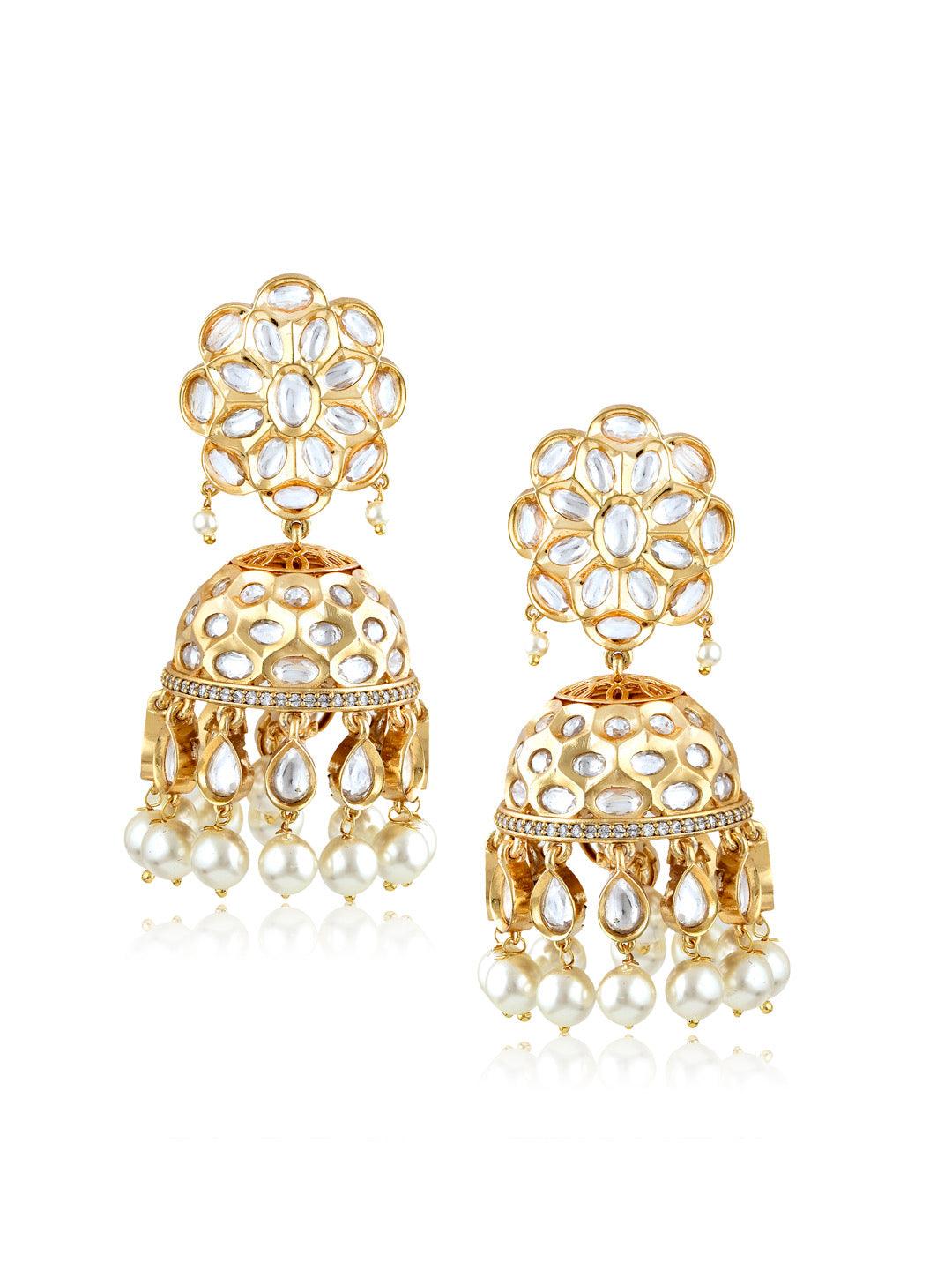 Embellished Kundan And Gold Bridal Hasli Set - Default Title (FNS34) 