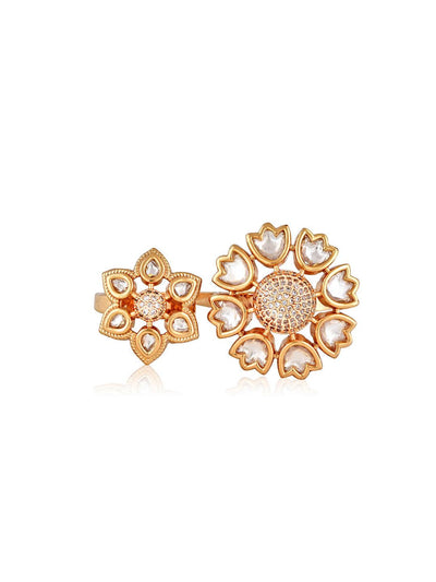 Miera Kundan And Gold Plated Ring - Default Title (FRE105) 