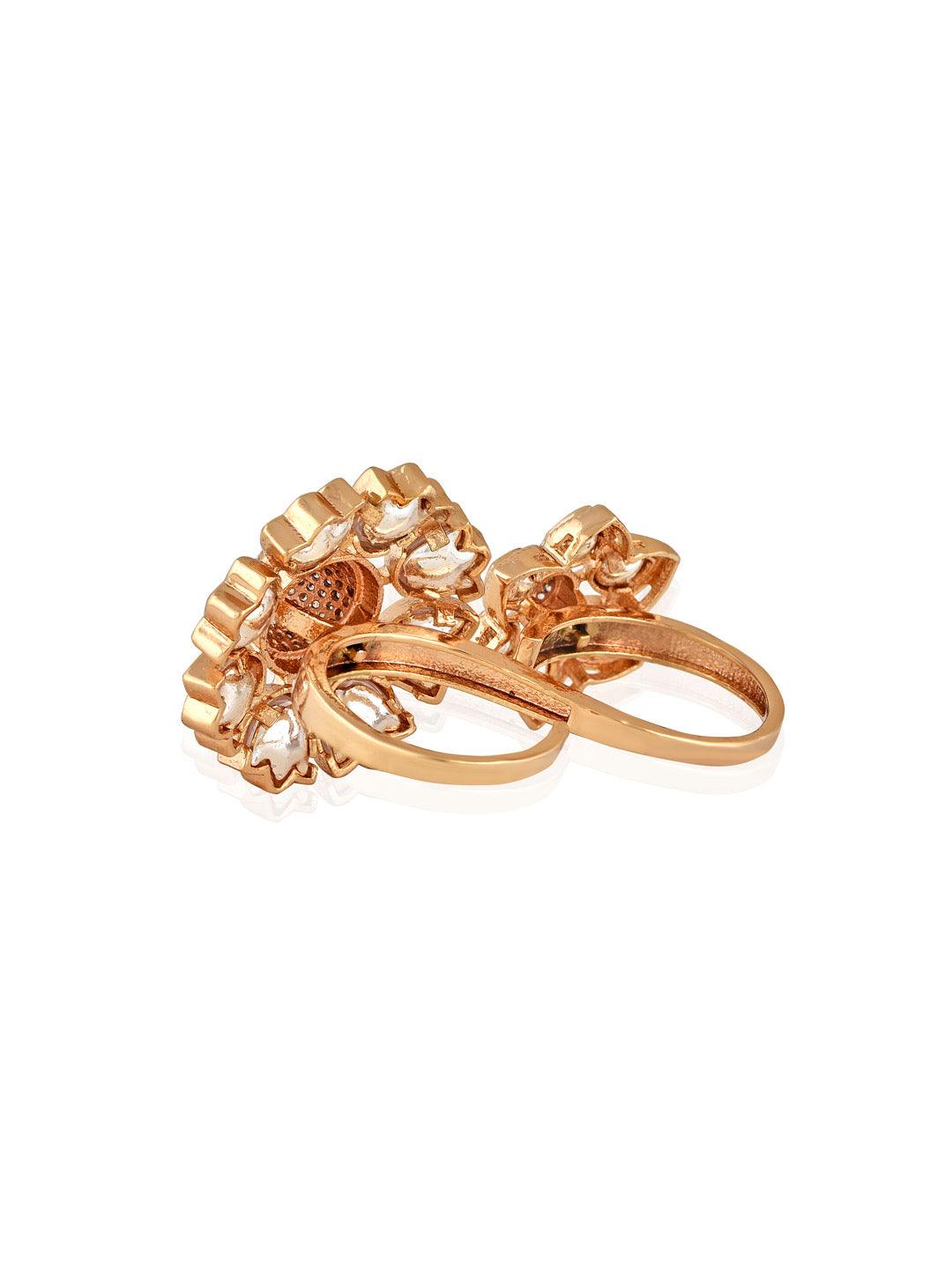 Miera Kundan And Gold Plated Ring - Default Title (FRE105) 