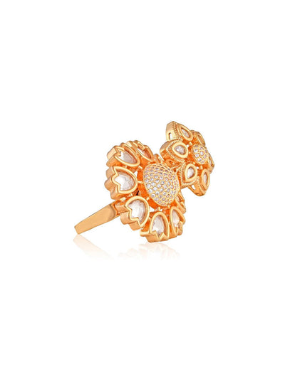 Miera Kundan And Gold Plated Ring - Default Title (FRE105) 