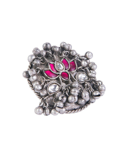 Aria Oxidised Ghungroo Ring - Onesize (FRO02) 