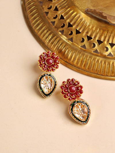 Meira Layered Kundan Floral Set - Curio Cottage Meira Layered Kundan Floral Set