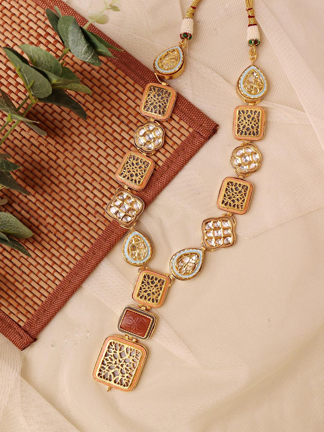 Meira Thewa and Enamel Necklace Set - Curio Cottage 