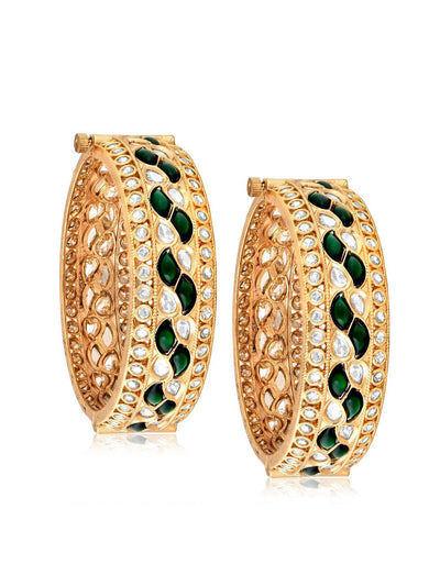 Gracious Green Jadau Bangle - Default Title (Fbe101) 