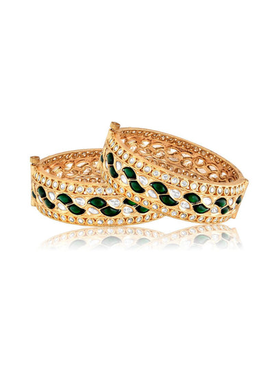 Gracious Green Jadau Bangle - Default Title (Fbe101) 