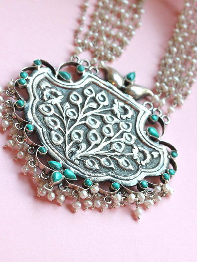 Strings of Pearls Pure Silver Long Necklace - Curio Cottage 