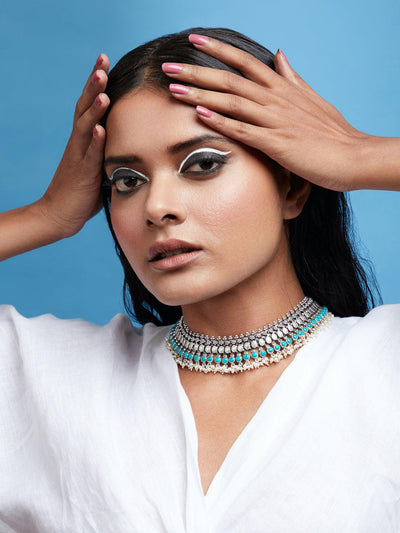 Turquoise Reign Pure Silver Necklace - Curio Cottage Turquoise Reign Pure Silver Necklace
